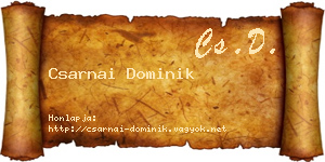 Csarnai Dominik névjegykártya